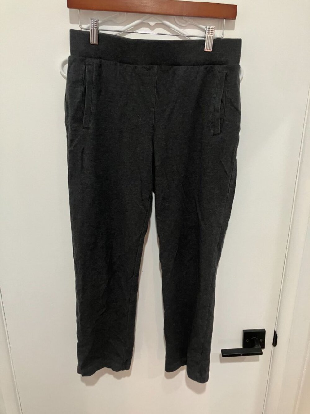 T By Talbots Gray Relaxed Pull On Knit Comfort Lounge Pants Pockets Size SP